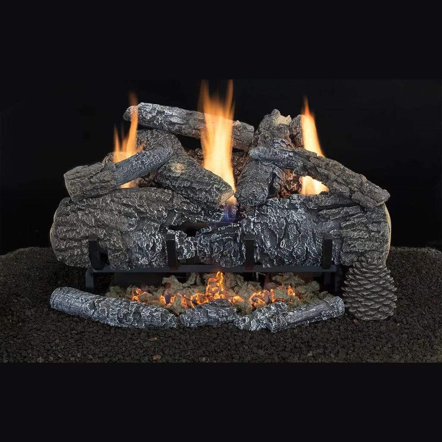 Hargrove Ember Glow 24" Yukon Char Vent-Free Propane Gas Log Set With Manual Valve