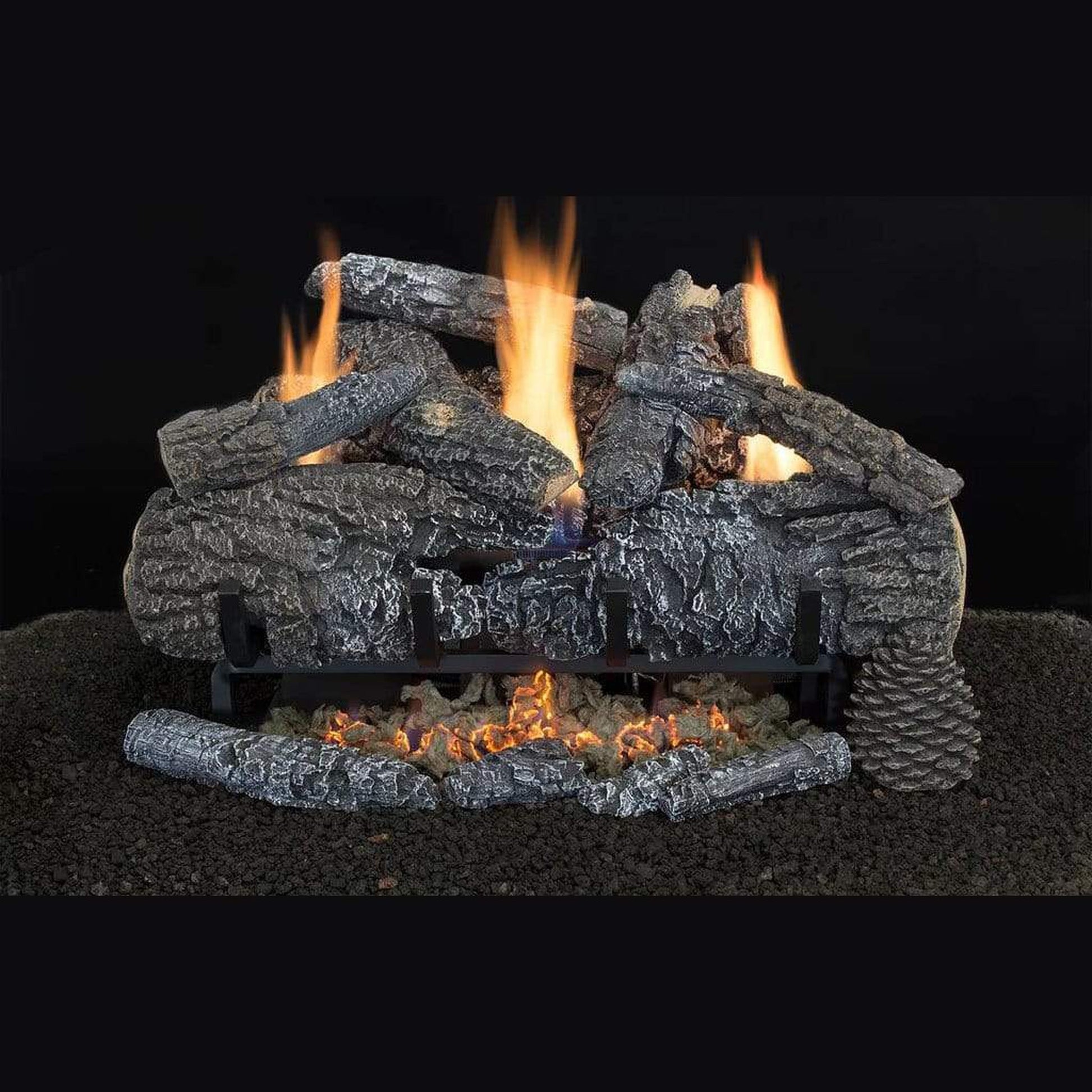 Hargrove Ember Glow 30" Yukon Char Vent-Free Propane Gas Log Set With Electronic Ignition Valve