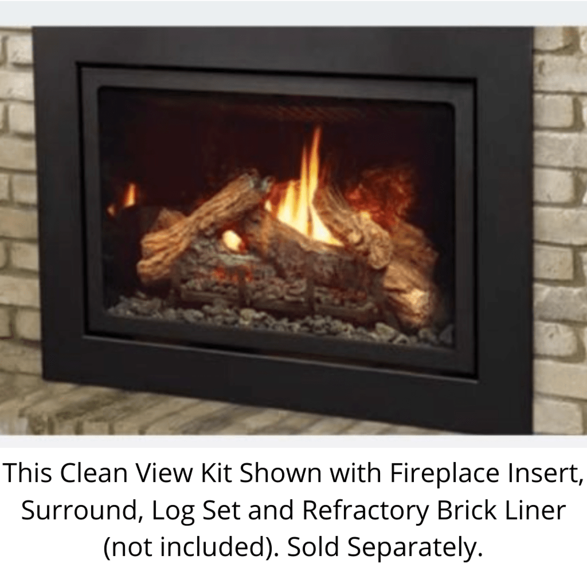 Kingsman 1.75" Depth Black Clean View Slim Front for IDV26 Fireplace Insert