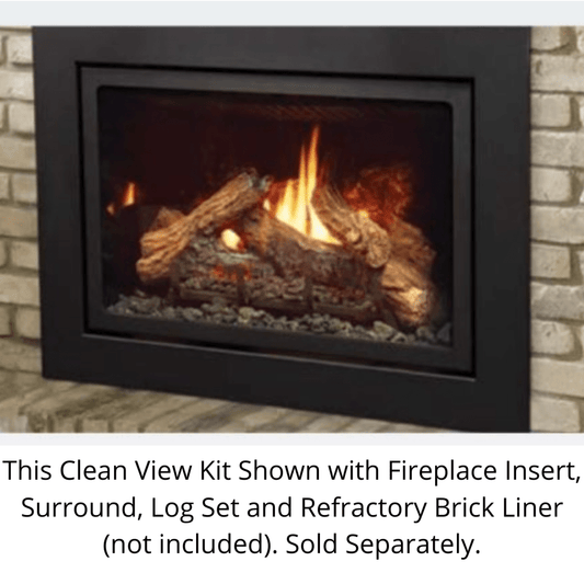 Kingsman 1.75" Depth Black Clean View Slim Front for IDV26 Fireplace Insert