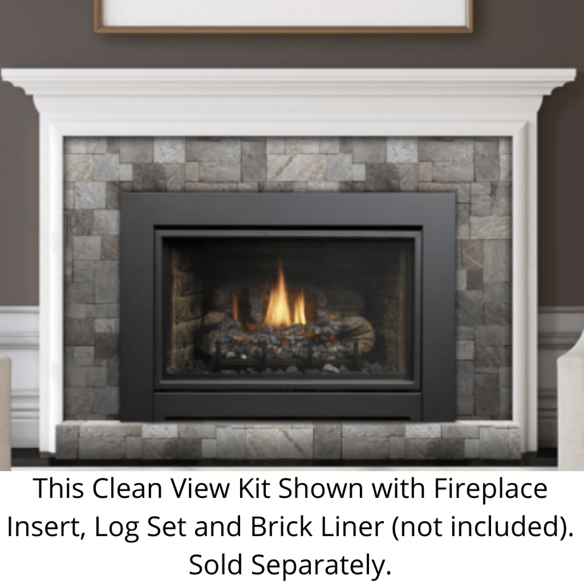 Kingsman 35" Black Clean View Kit With Safety Screen for IDV34 Fireplace Insert