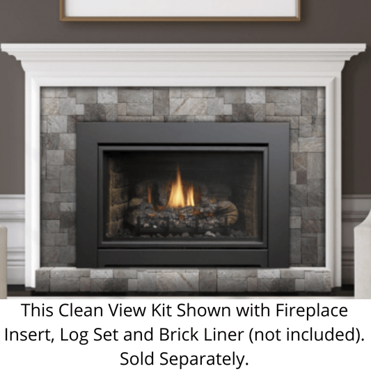 Kingsman 35" Black Clean View Kit With Safety Screen for IDV34 Fireplace Insert