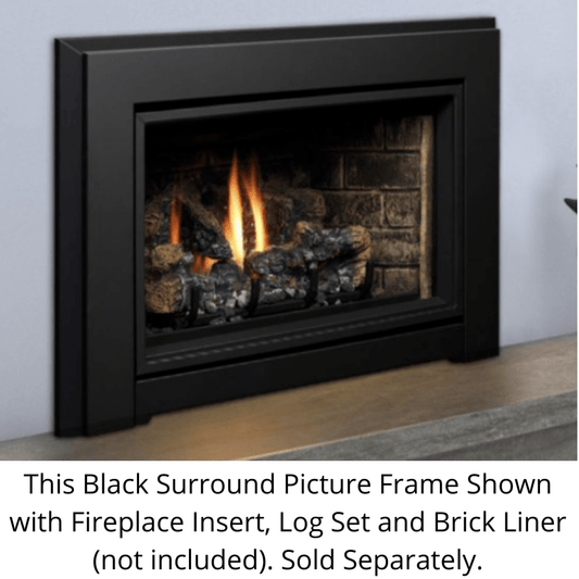 Kingsman 41" x 31" Black Picture Frame Surround for IDV34 Fireplace Insert