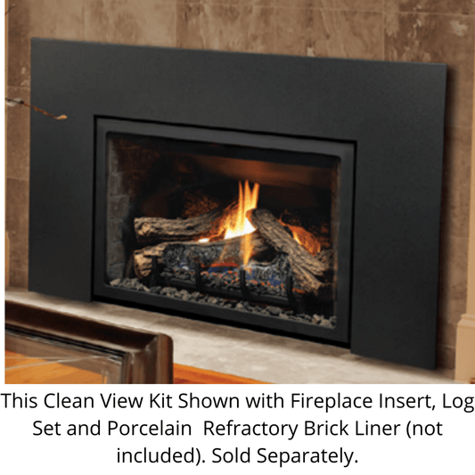 Kingsman 45" x 27" Black Clean View Wide Front for IDV26 Fireplace Insert