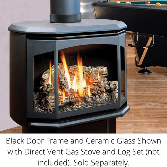 Kingsman Black Door Frame and Ceramic Glass for FDV350 Direct Vent Gas Stove
