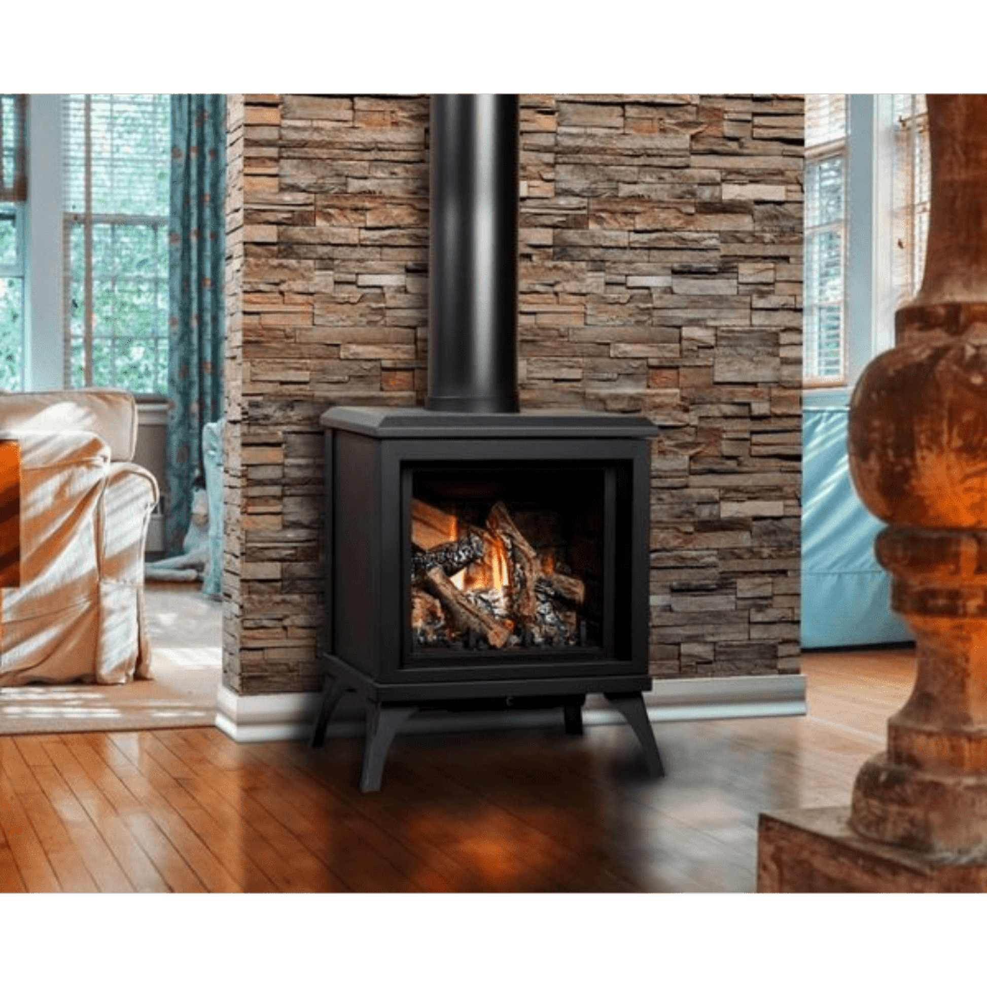 Kingsman FDV200S 23" Freestanding Intermittent Pilot Proflame 1, Natural Gas Direct Vent Stove