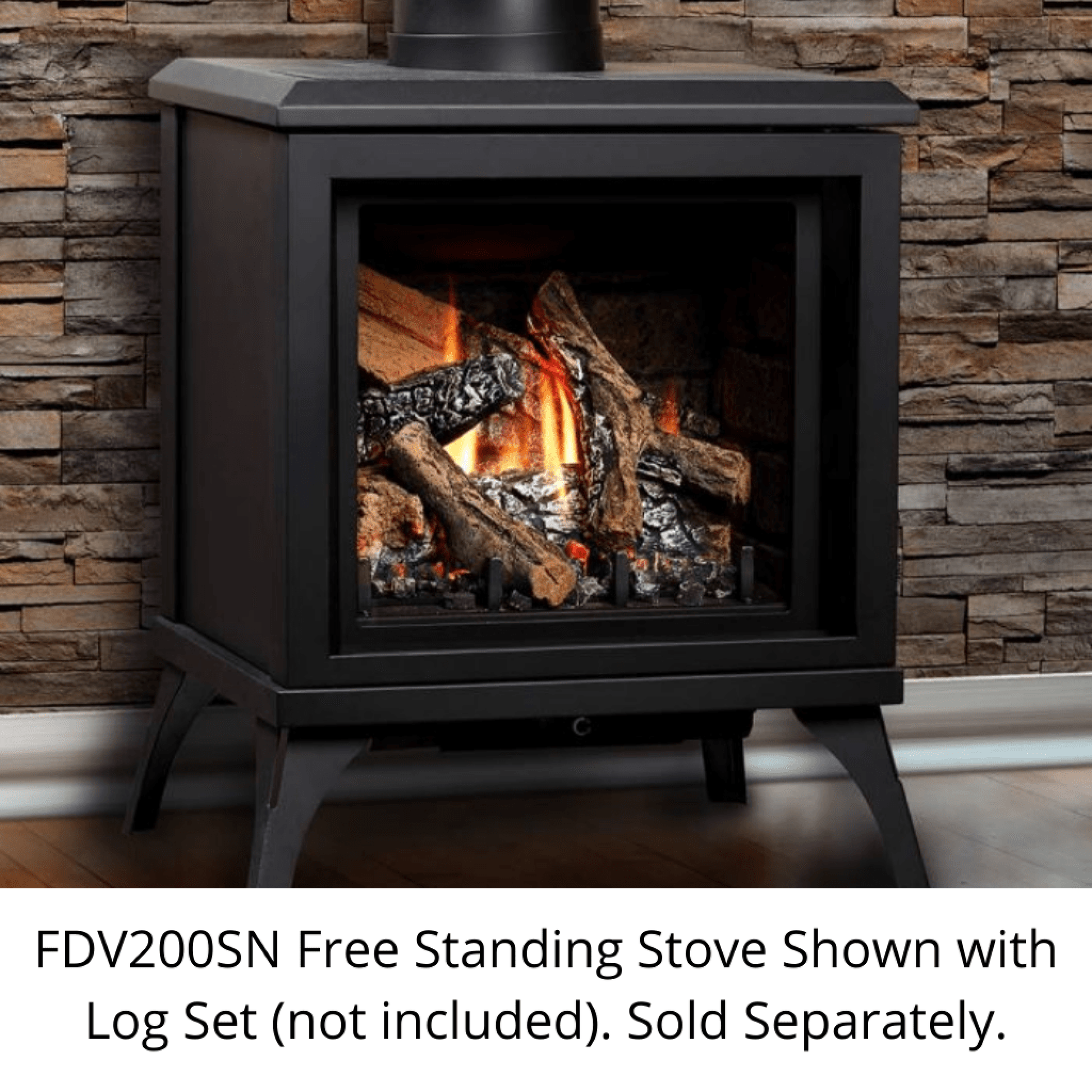 Kingsman FDV200S 23" Freestanding Intermittent Pilot Proflame 1, Propane Gas Direct Vent Stove