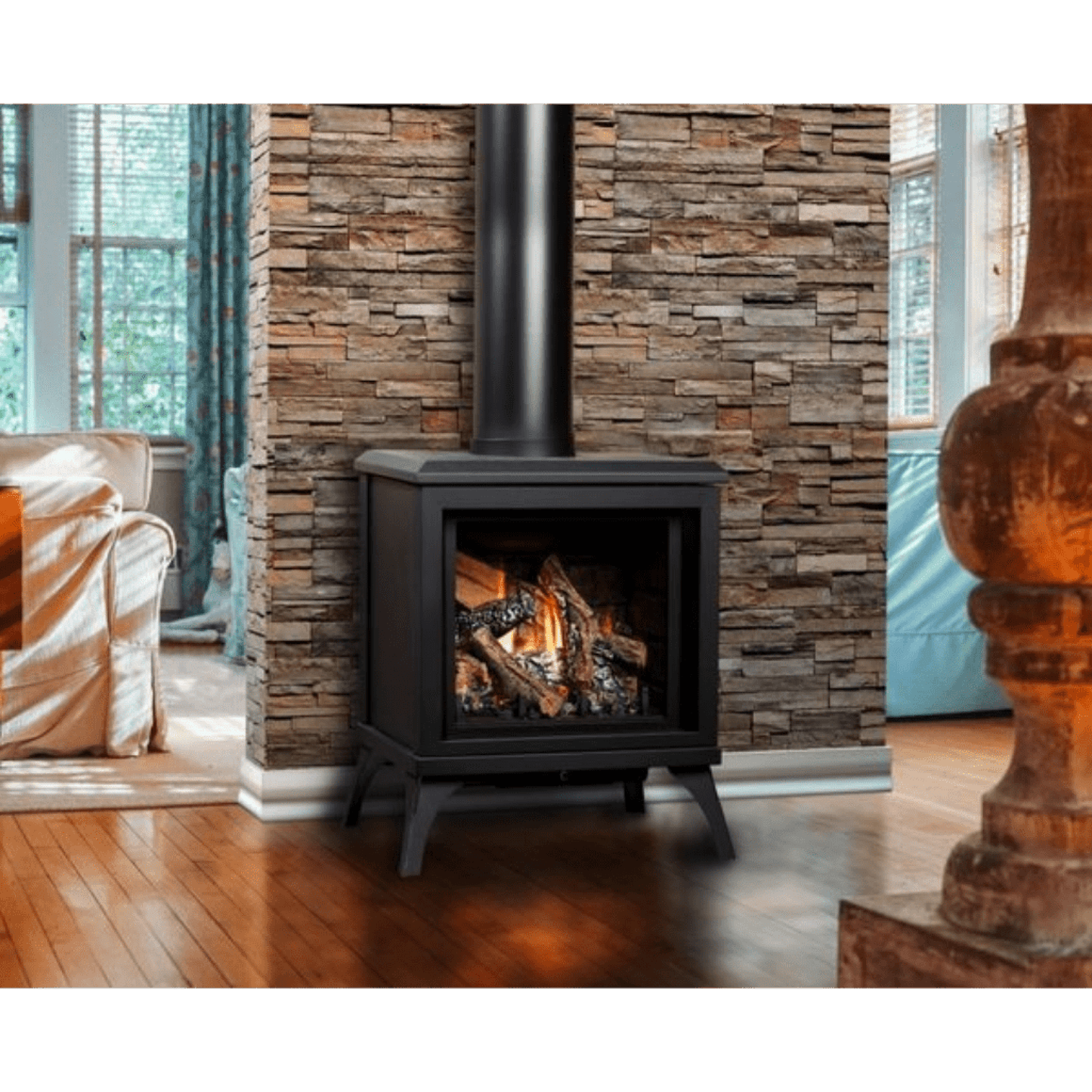 Kingsman FDV200S 23" Freestanding Millivolt Control, Propane Gas Direct Vent Stove