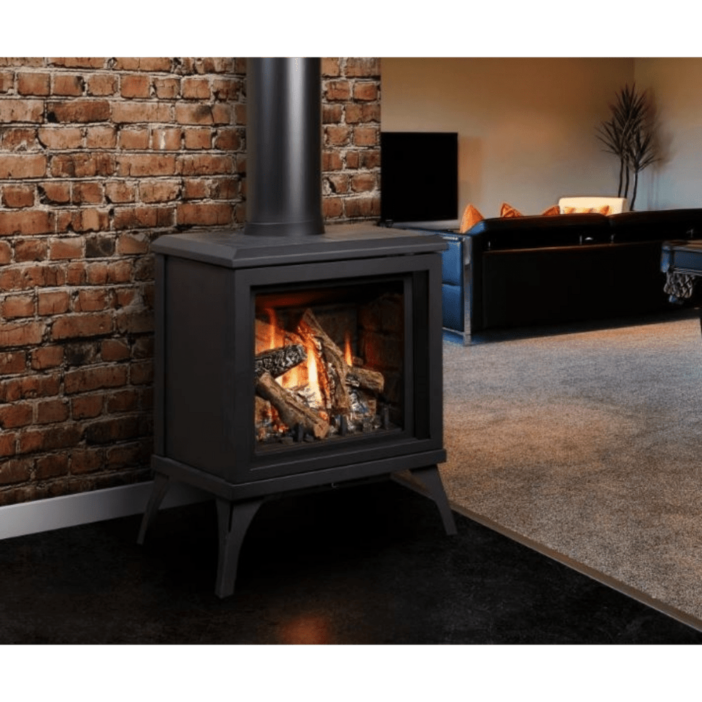 Kingsman FDV200S 23" Freestanding Millivolt Control, Propane Gas Direct Vent Stove