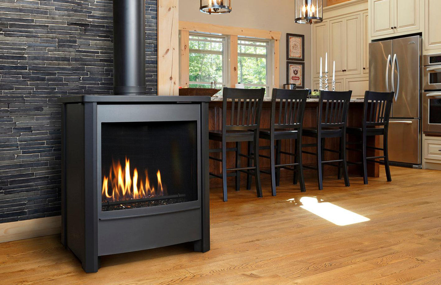 Kingsman FDV451 27" Freestanding Intermittent Pilot Proflame 2, Propane Gas Direct Vent Stove