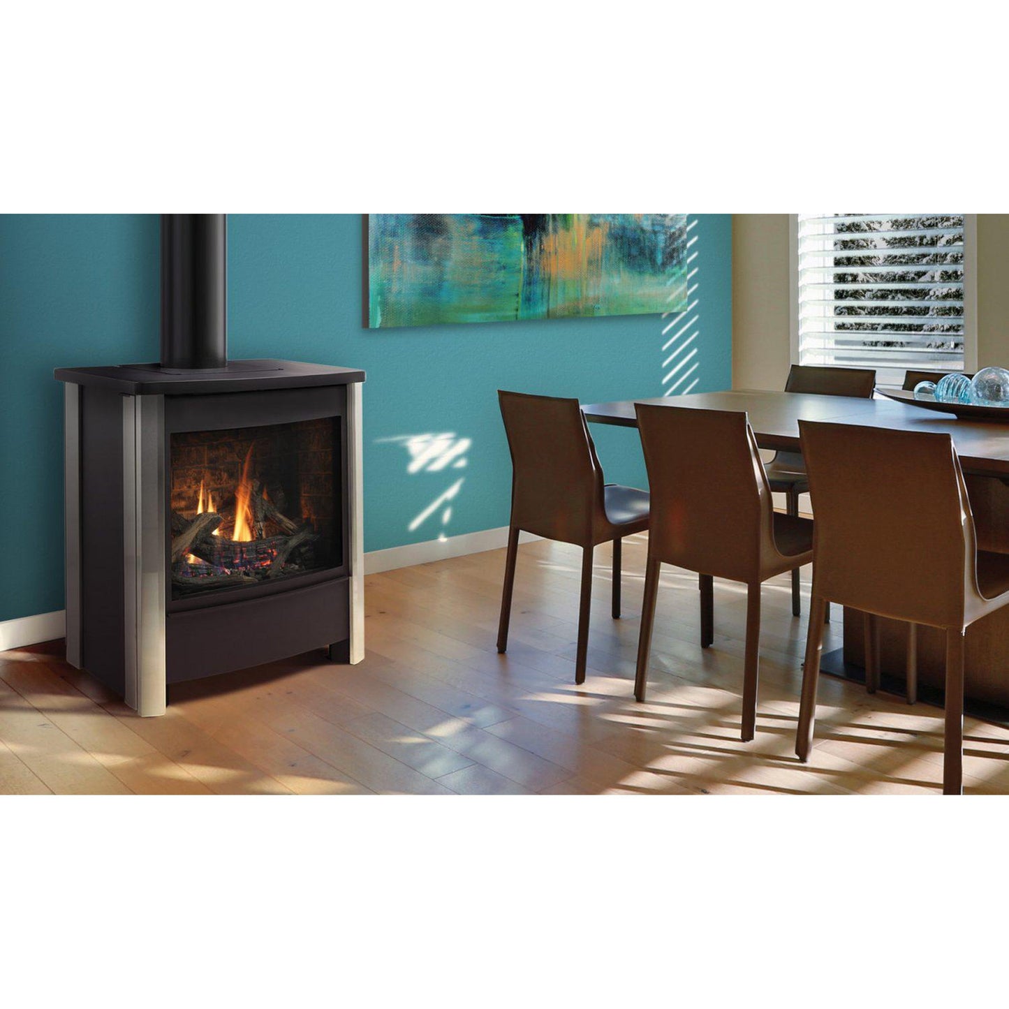 Kingsman FDV451 27" Freestanding Millivolt Control, Natural Gas Direct Vent Stove