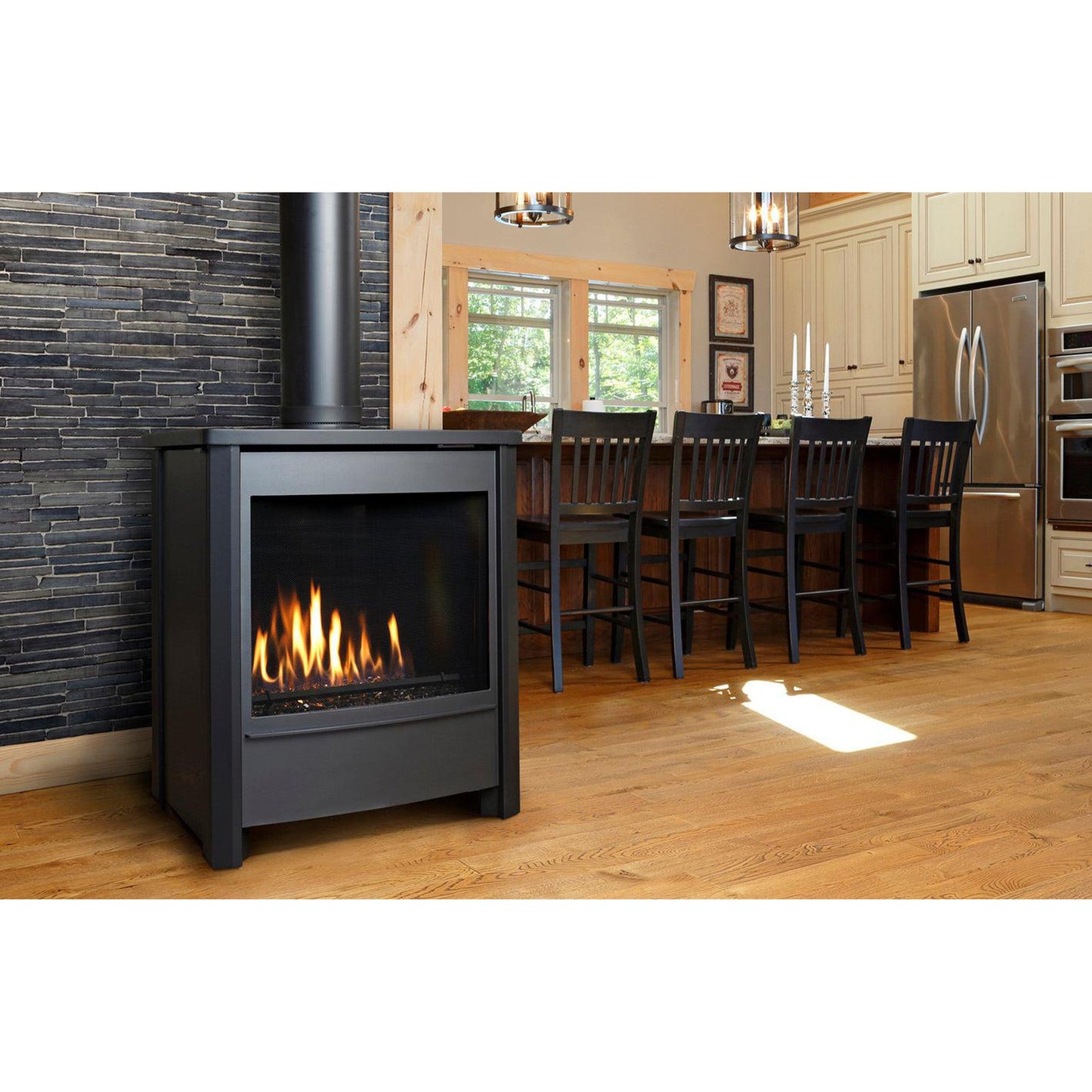 Kingsman FDV451 27" Freestanding Millivolt Control, Natural Gas Direct Vent Stove