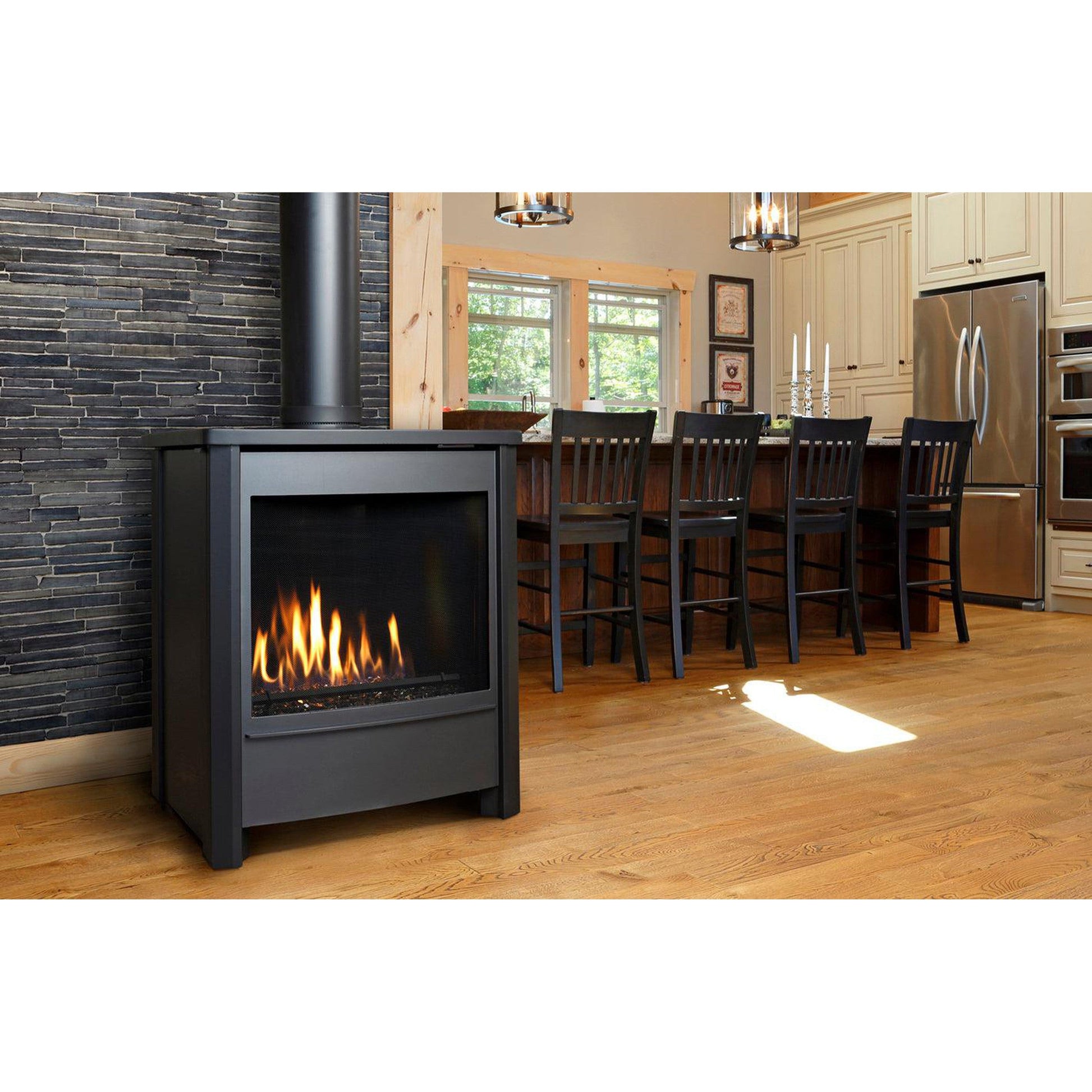 Kingsman FDV451 27" Freestanding Millivolt Control, Natural Gas Direct Vent Stove