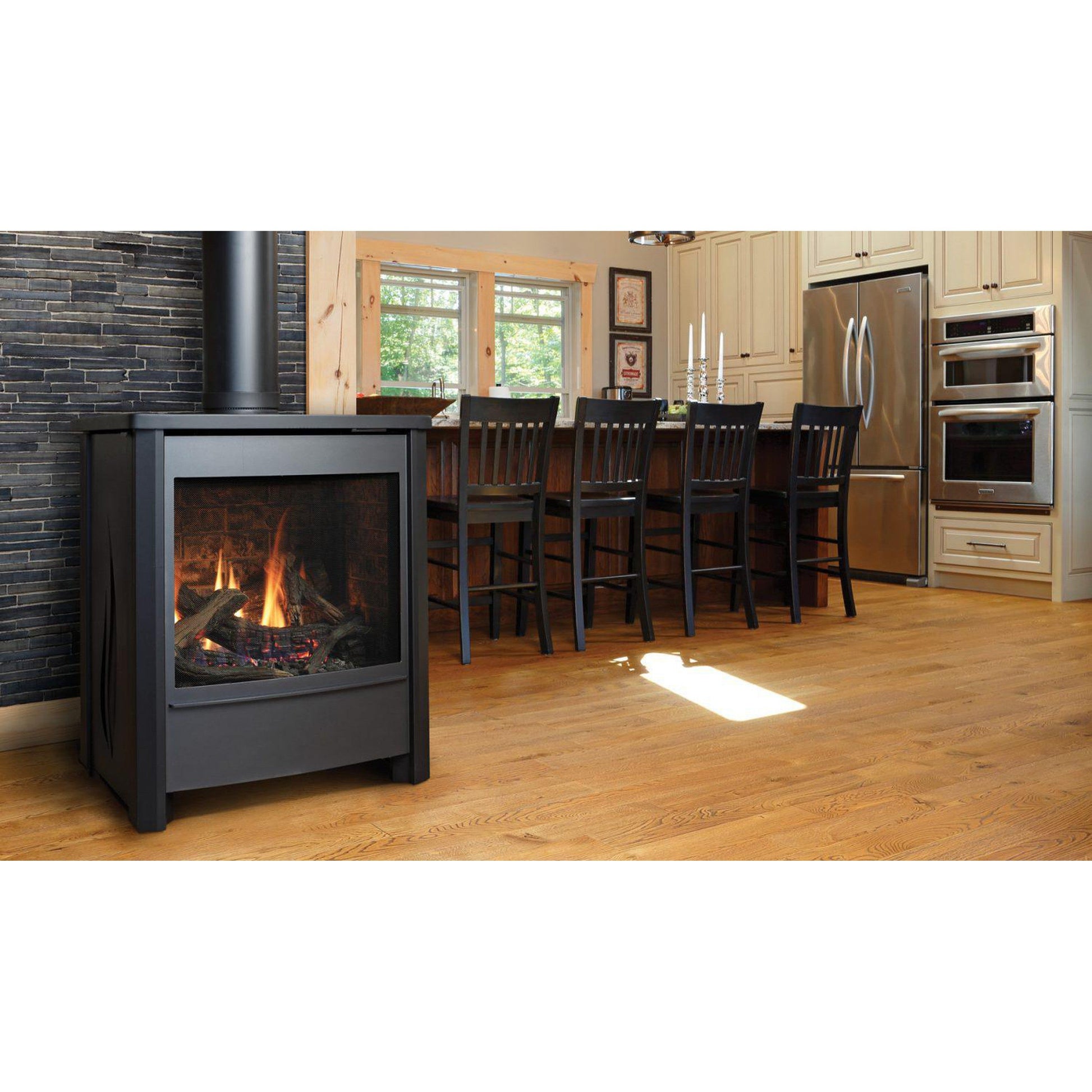 Kingsman FDV451 27" Freestanding Millivolt Control, Natural Gas Direct Vent Stove