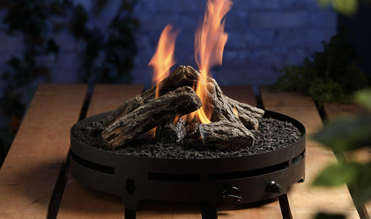 Kingsman FP2085 20" Propane Gas, Outdoor Round Fire Pit With 5ft Hose and Regulator