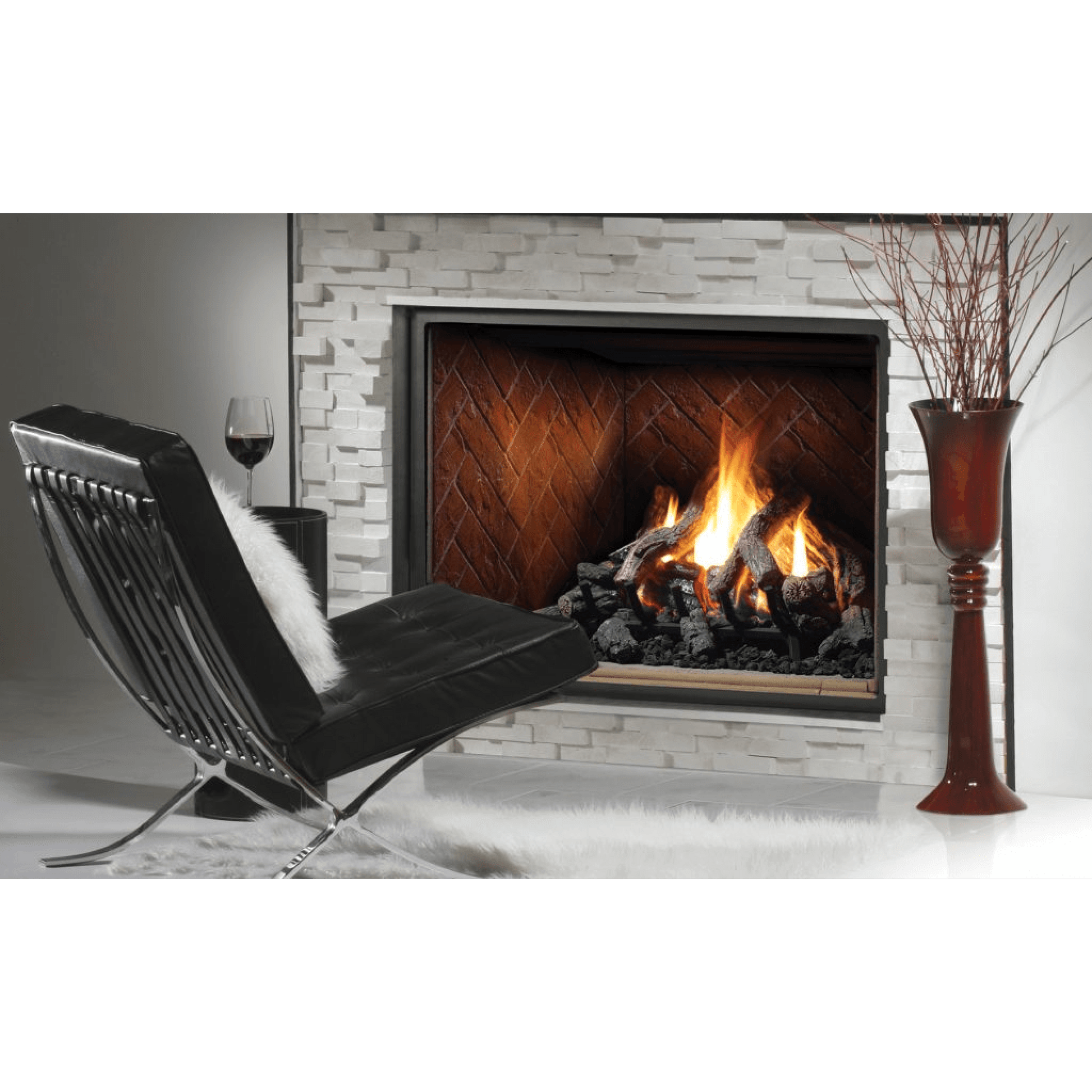 Kingsman HBZDV4736 47" Zero Clearance Intermittent Pilot Control, Propane Gas Direct Vent Fireplace