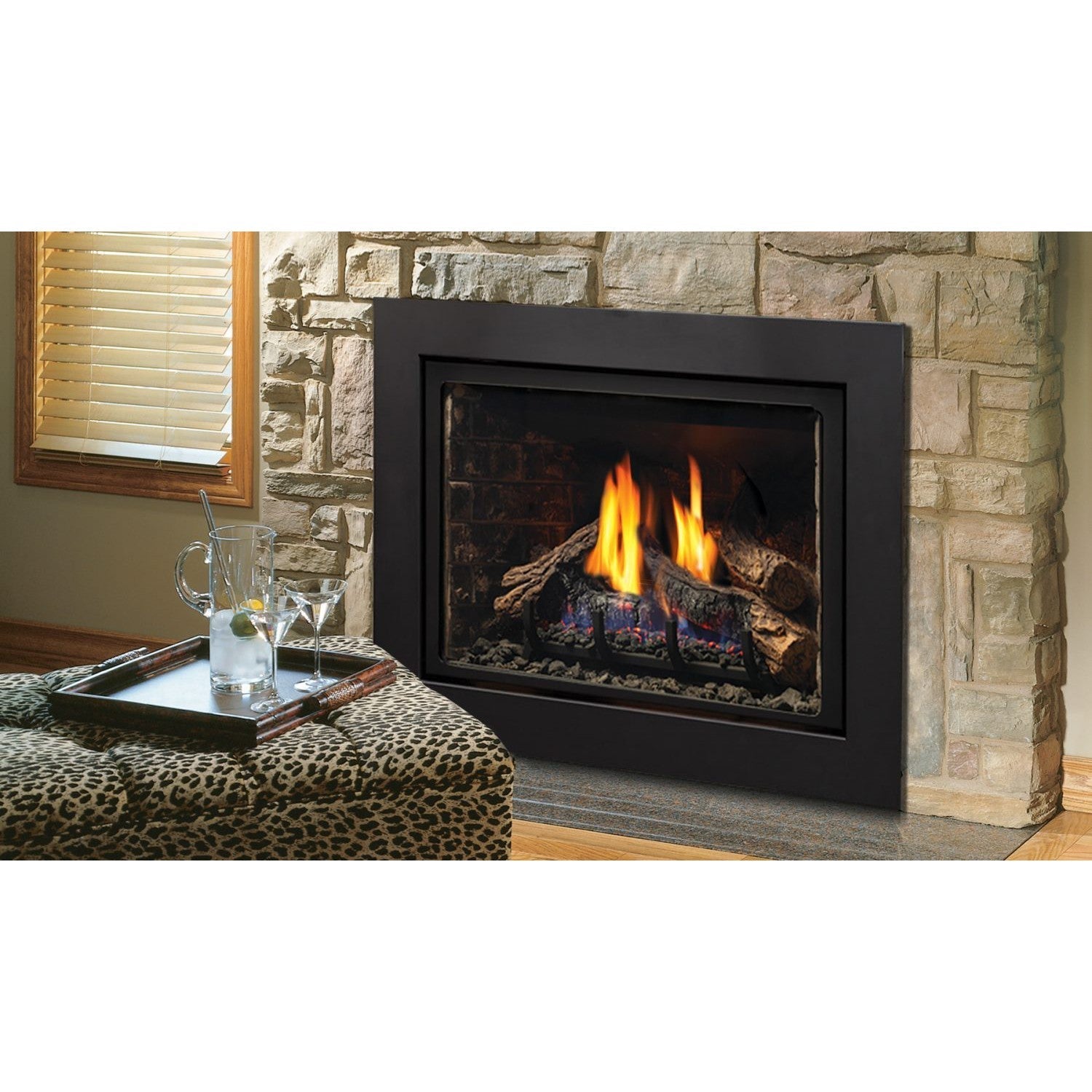 Kingsman IDV26 33" Millivolt Control, Natural Gas Direct Vent Fireplace Insert