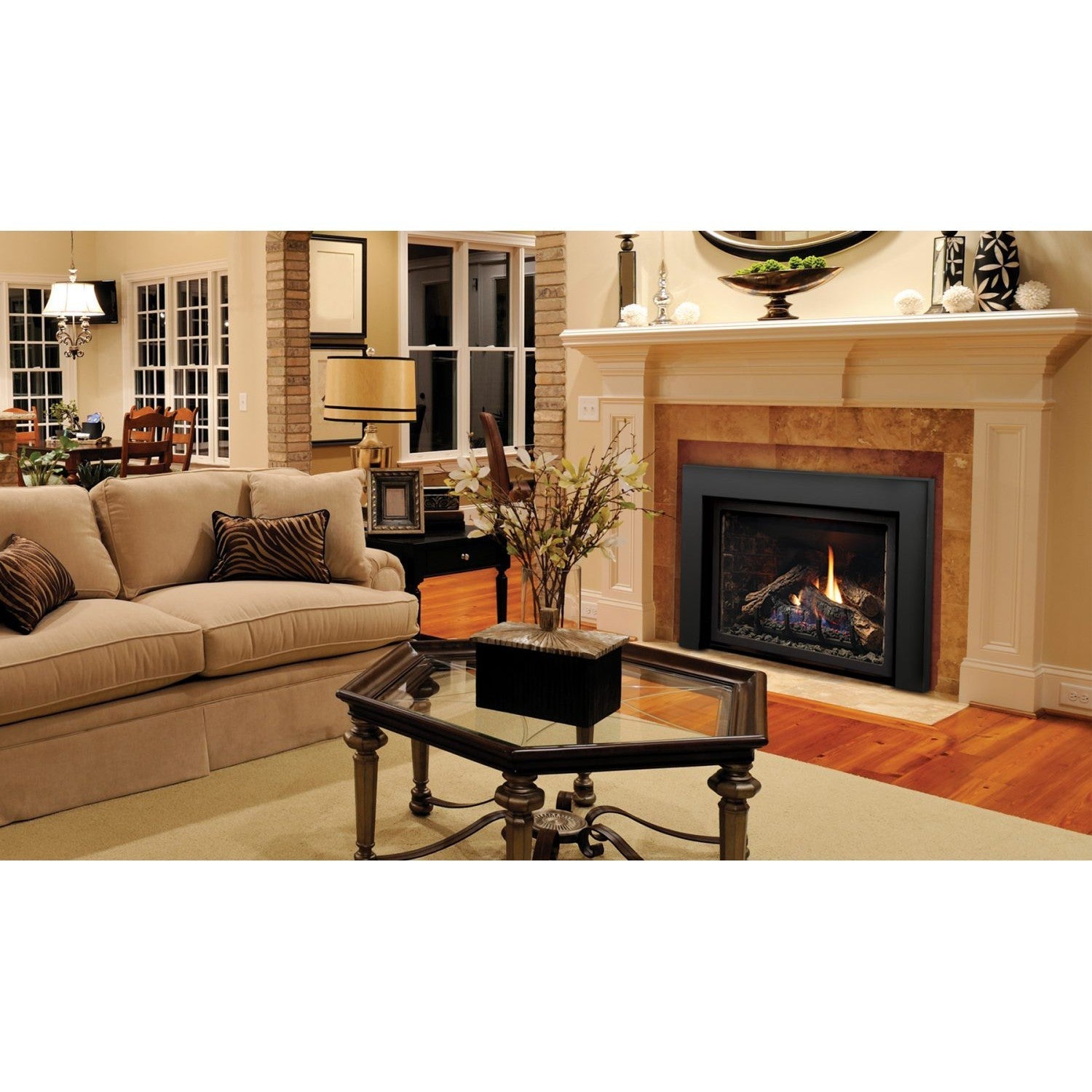Kingsman IDV26 33" Millivolt Control, Natural Gas Direct Vent Fireplace Insert