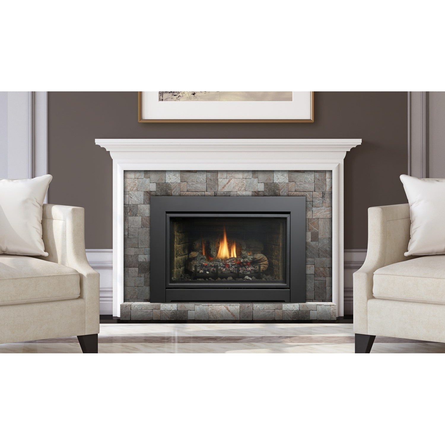 Kingsman IDV34 29" Millivolt Control, Natural Gas Direct Vent Fireplace Insert