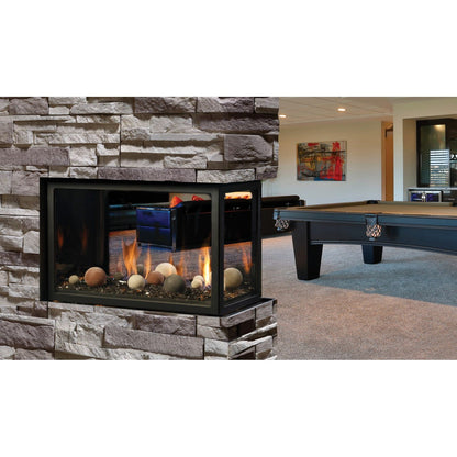 Kingsman MCVP42H 43" Multi Sided Clean View Intermittent Pilot Control, Propane Gas Direct Vent Peninsula Fireplace