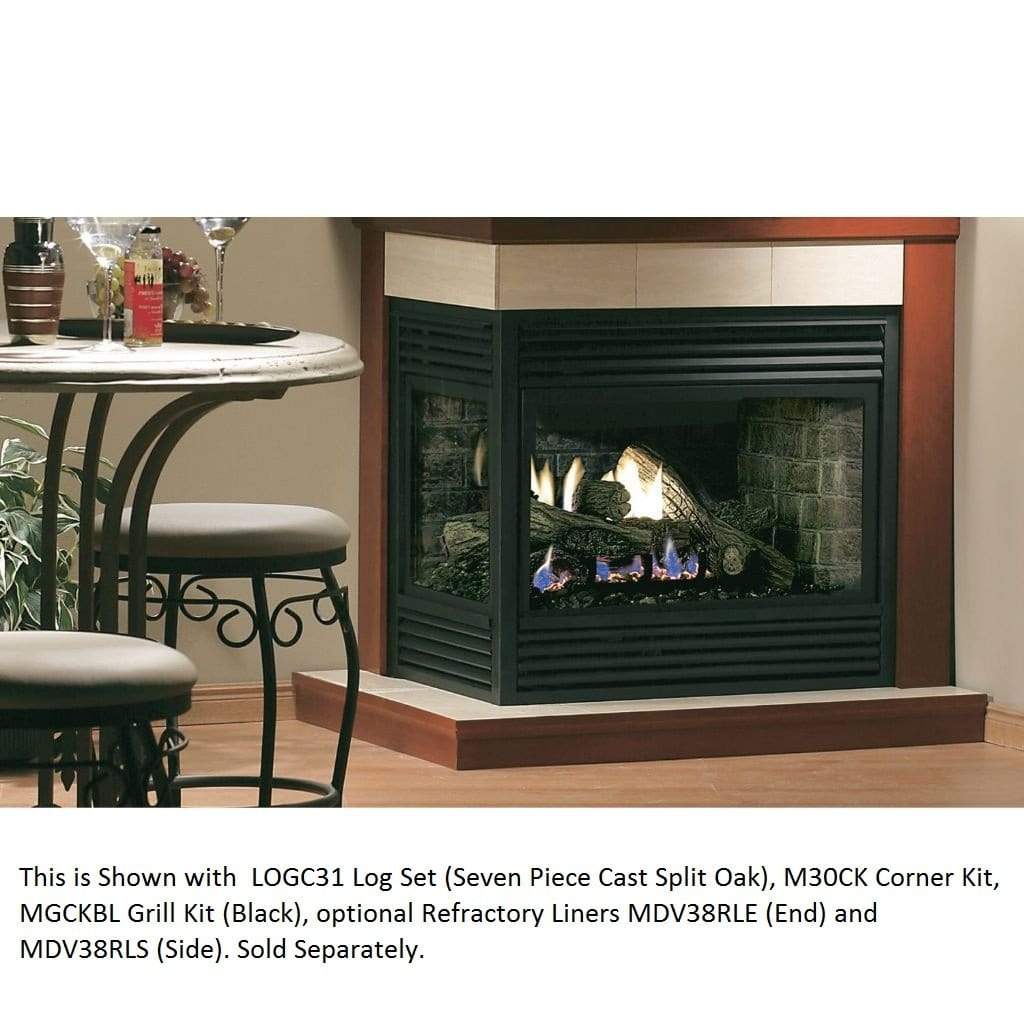 Kingsman MDV31 Direct Vent Multi-Sided Gas Fireplace with Left/Right Hand Burner