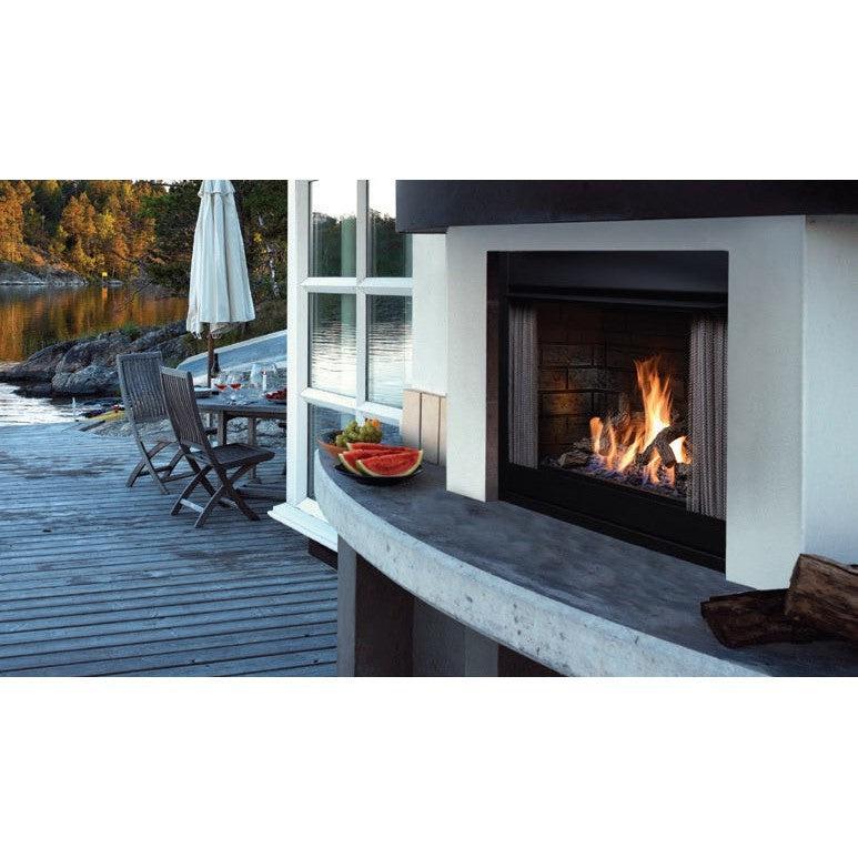 Kingsman OFP42 42" Zero Clearance Black Satin Coat, Intermittent Pilot Control Natural Gas Outdoor Fireplace