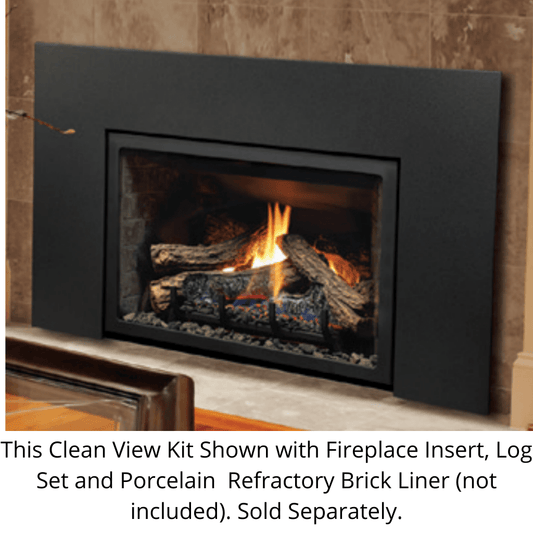Kingsman Wide Clean View Front in Black for IDV26 Series Fireplace Inserts