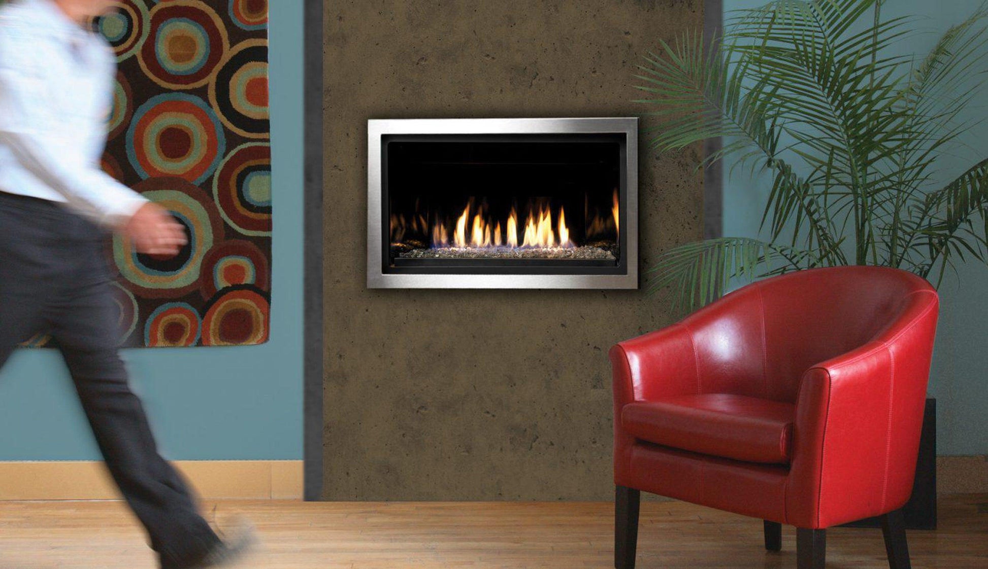 Kingsman ZCVRB3622 36" Zero Clearance Intermittent Pilot Control, Propane Gas Direct Vent Linear Fireplace