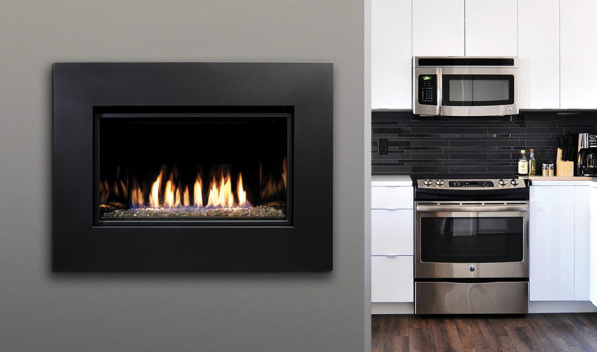 Kingsman ZCVRB3622 36" Zero Clearance Intermittent Pilot Control, Propane Gas Direct Vent Linear Fireplace