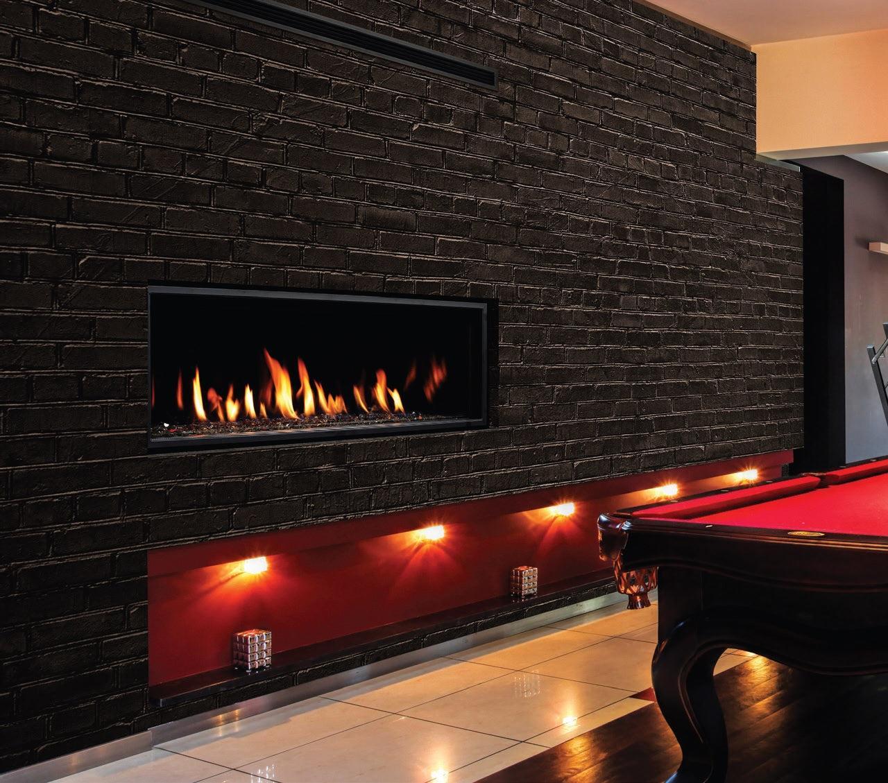 Kingsman ZCVRB47 47" Zero Clearance Intermittent Pilot Control, Natural Gas Direct Vent Linear Fireplace