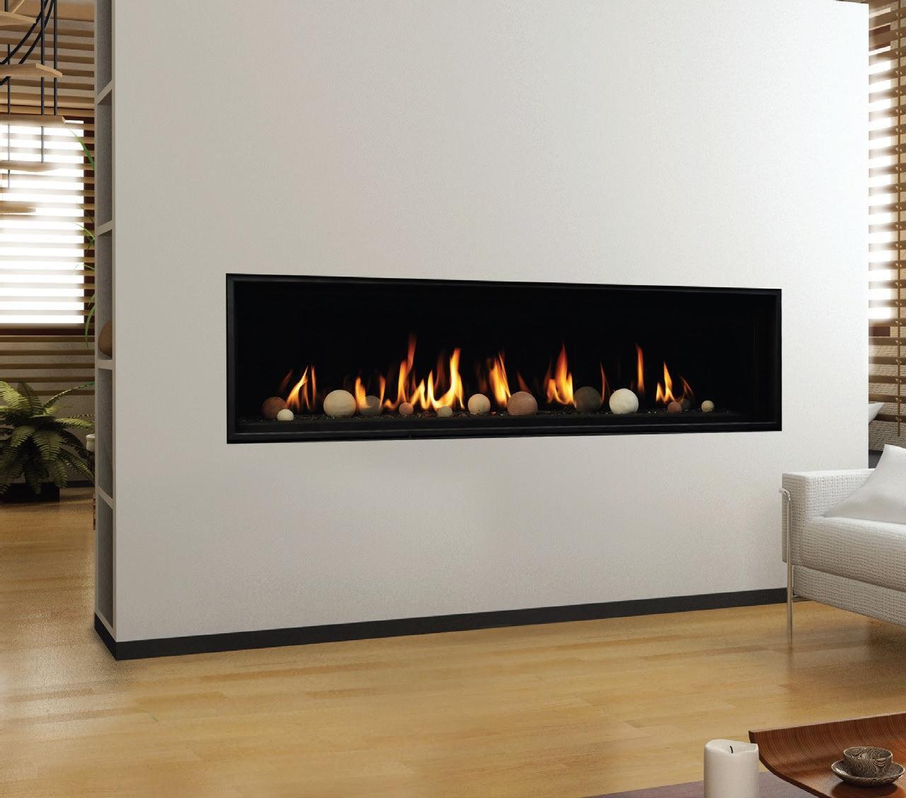 Kingsman ZCVRB72 72" Zero Clearance Intermittent Pilot Control, Natural Gas Direct Vent Linear Fireplace