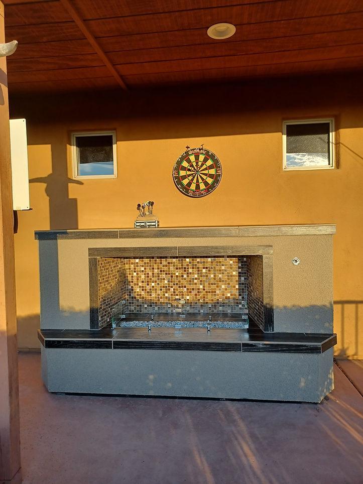Kokomo Entertainer 84" Liquid Propane Gas Fireplace With Fire Glass Burner Insert