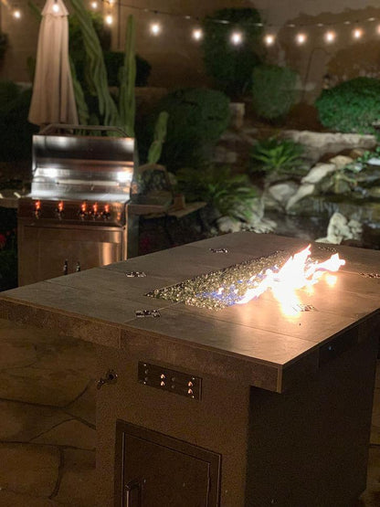 Kokomo Entertainer Bar 72" Liquid Propane Gas Fire Pit Table With Fire Glass
