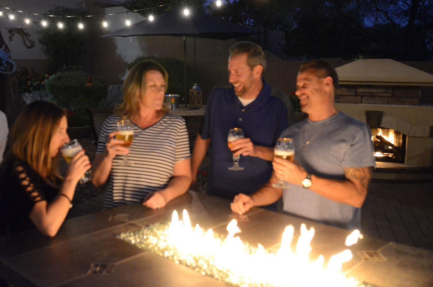 Kokomo Entertainer Bar 72" Liquid Propane Gas Fire Pit Table With Fire Glass