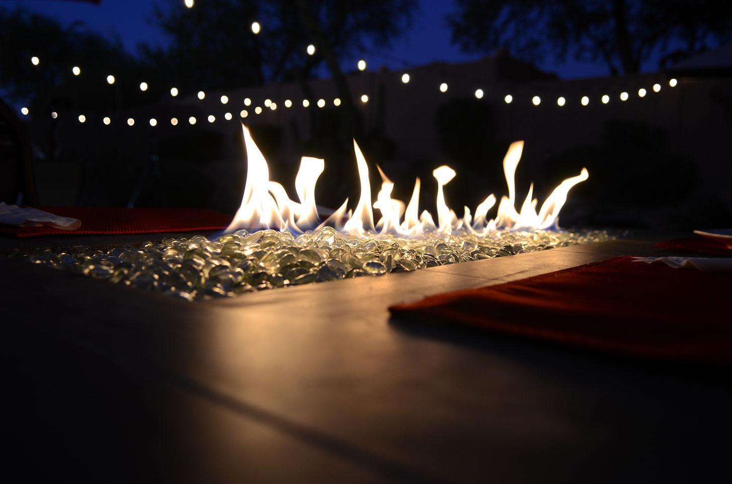 Kokomo Entertainer Bar 72" Liquid Propane Gas Fire Pit Table With Fire Glass