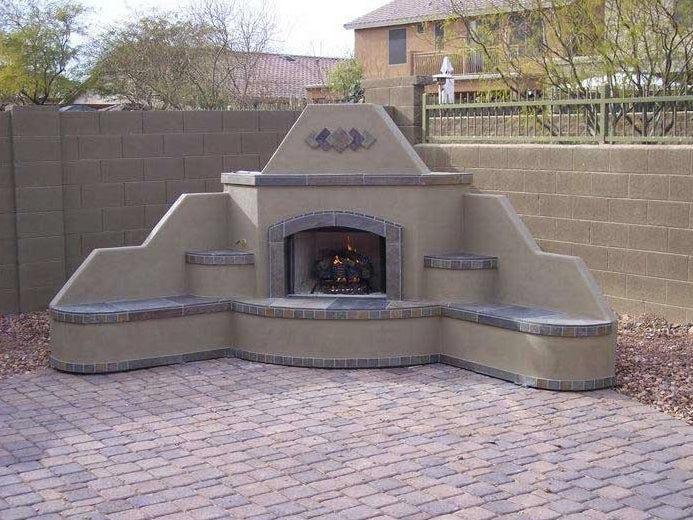 Kokomo Santa Fe 96" Liquid Propane Gas Outdoor Corner Fireplace