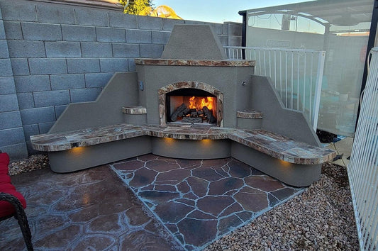 Kokomo Santa Fe 96" Liquid Propane Gas Outdoor Corner Fireplace