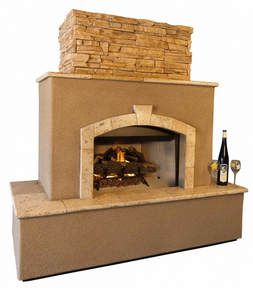 Kokomo Tuscan 72" Liquid Propane Gas Fireplace With Log Set