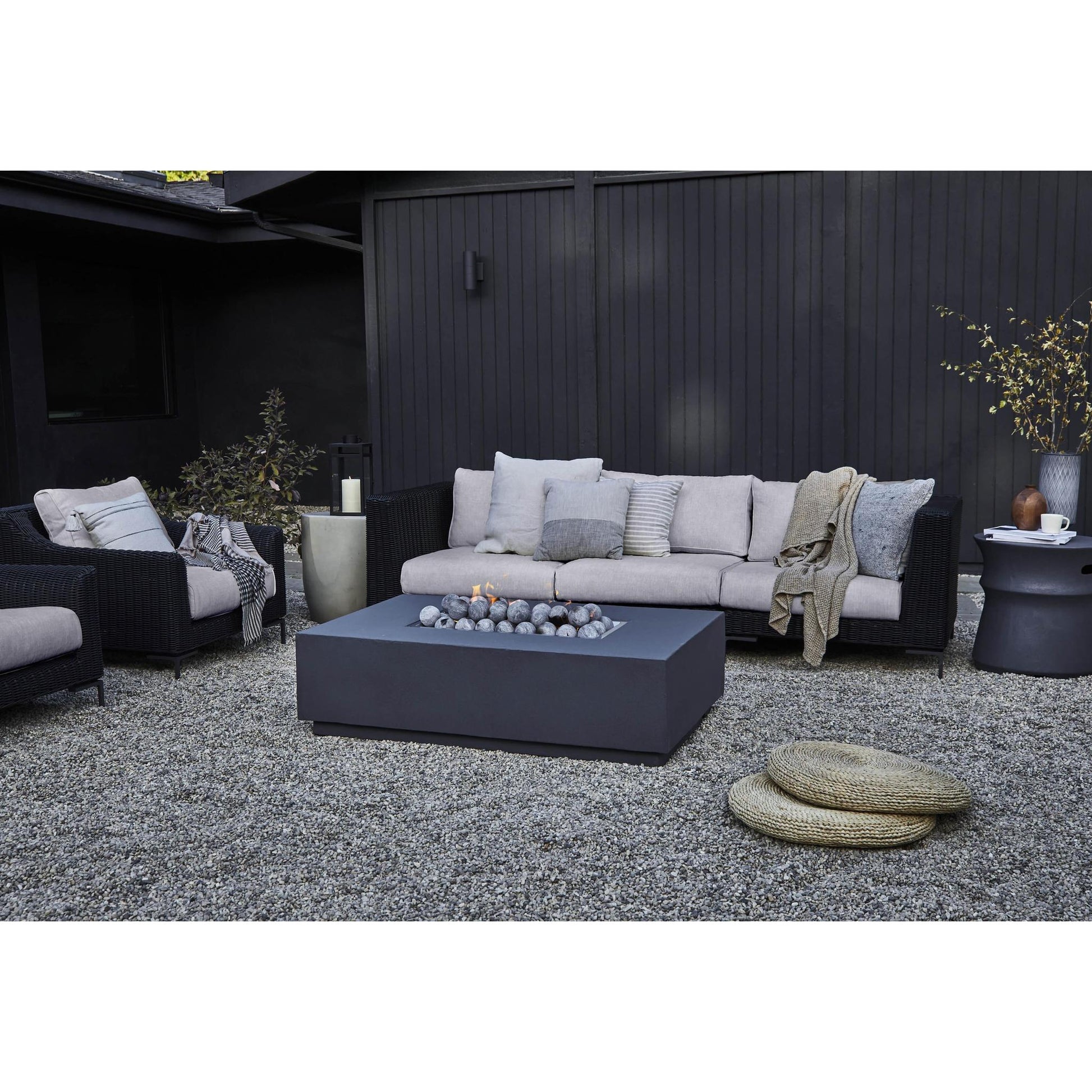 Live Outer 34" x 52" Fire Pit Table Cooking Set With Propane Tank Cover