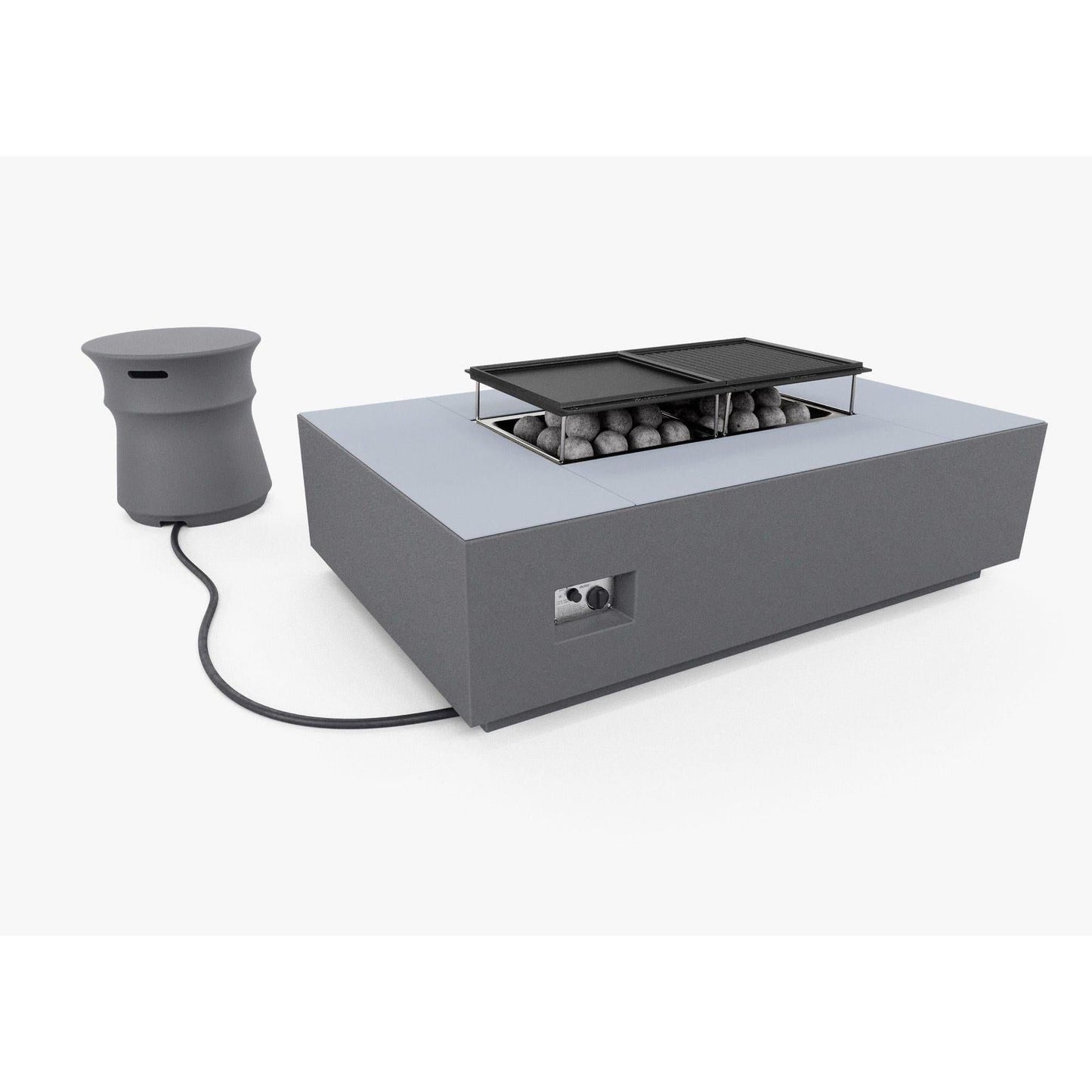 Live Outer 34" x 52" Fire Pit Table Cooking Set With Propane Tank Cover