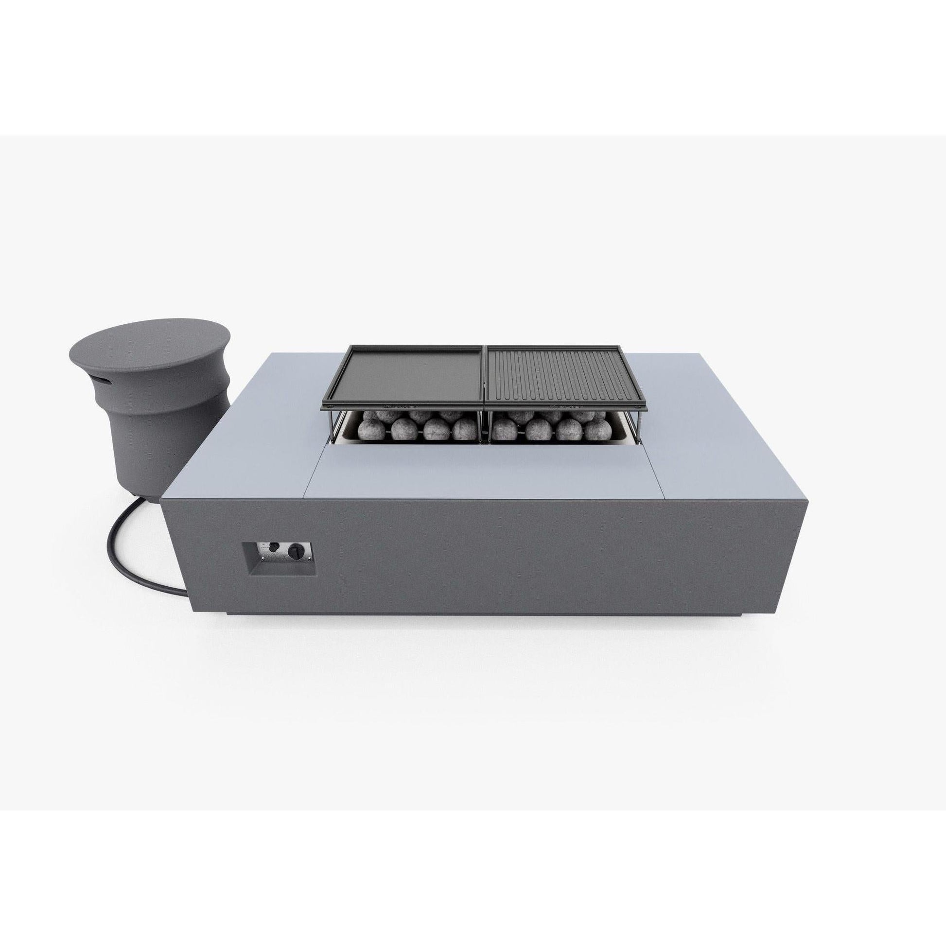 Live Outer 34" x 52" Fire Pit Table Cooking Set With Propane Tank Cover