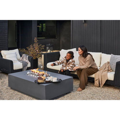 Live Outer 34" x 52" Natural Gas Fire Pit Table With Ceramic Balls