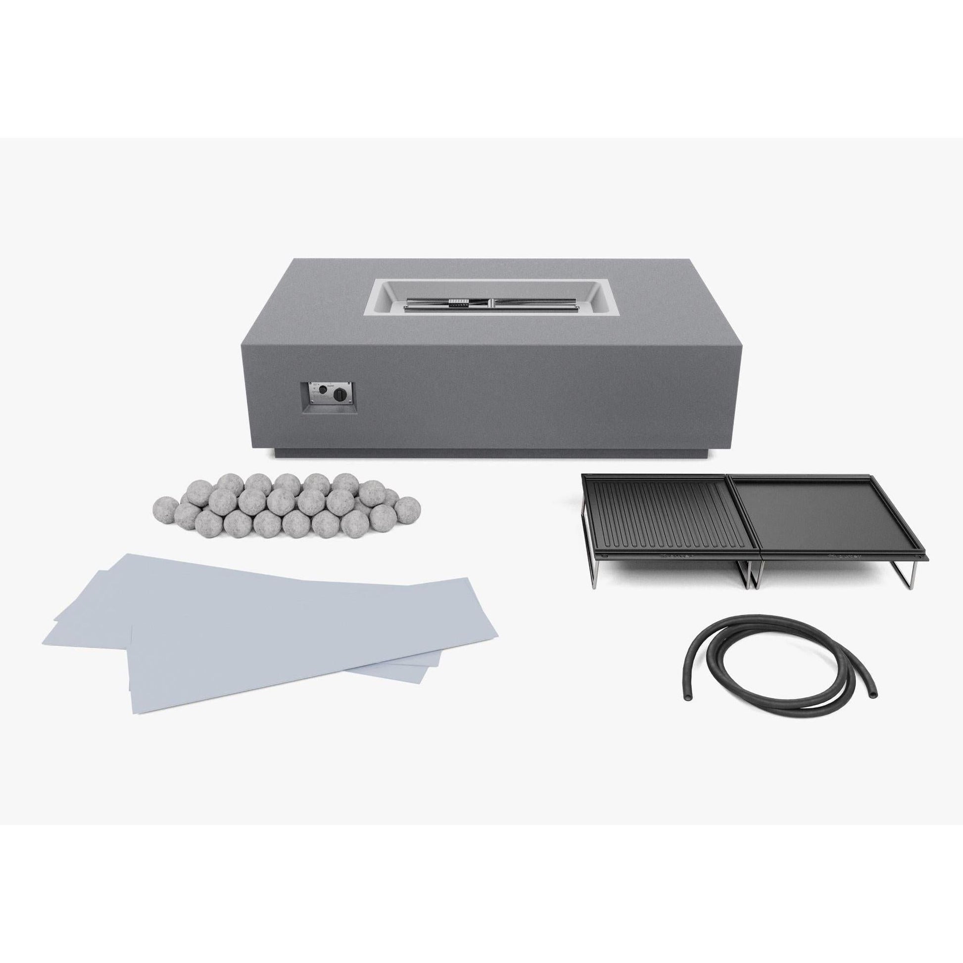 Live Outer 34" x 52" Propane Gas Fire Pit Table Cooking Set
