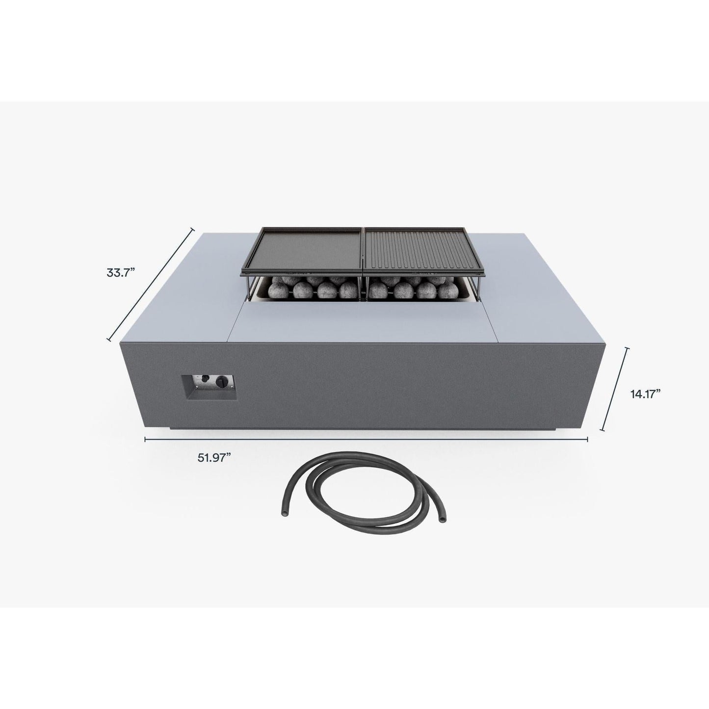 Live Outer 34" x 52" Propane Gas Fire Pit Table Cooking Set