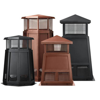 Majestic 46" Faux Copper Square Decorative Vertical Venting Gas Shroud / Wood Termination Cap