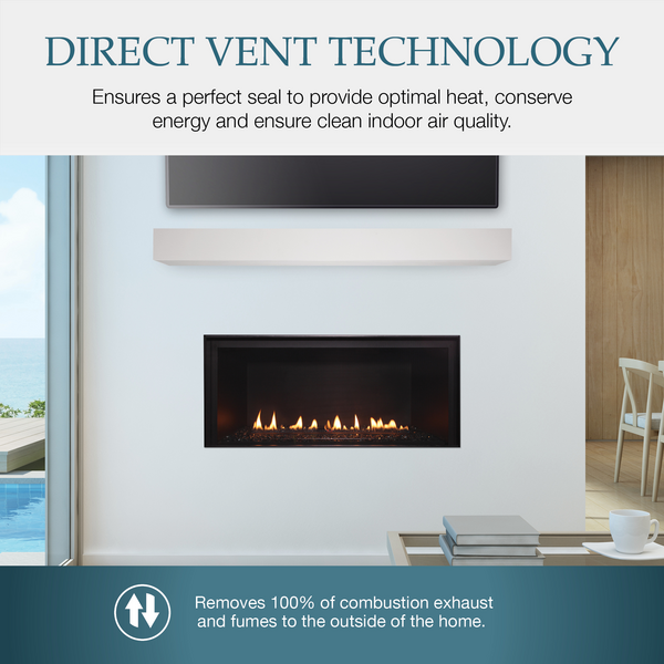 Majestic DVLinear 36" Linear Contemporary Direct Vent Natural Gas Fireplace With IntelliFire Ignition System