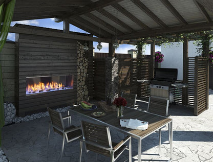 Majestic Lanai 48" Linear Contemporary Outdoor Vent Free Natural Gas Fireplace With IntelliFire Ignition System