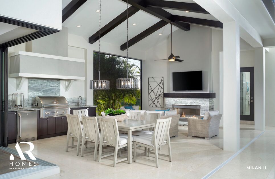 Majestic Lanai 48" Linear Contemporary Outdoor Vent Free Natural Gas Fireplace With IntelliFire Ignition System