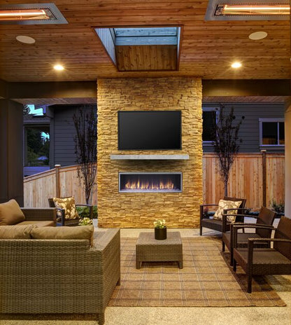 Majestic Lanai 60" Linear Contemporary Outdoor Vent Free Natural Gas Fireplace With IntelliFire Ignition System
