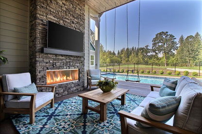 Majestic Lanai 60" Linear Contemporary Outdoor Vent Free Natural Gas Fireplace With IntelliFire Ignition System